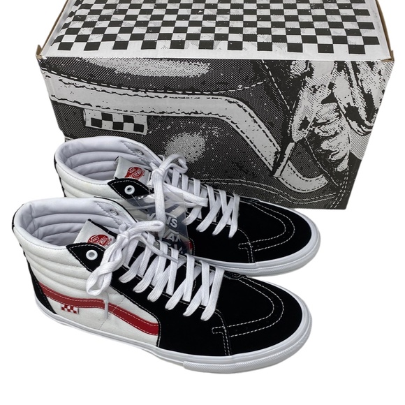 VANS Sk8-Hi Skate Shoes Men’s Size White Black Canvas Suede Sneakers VN0A5FCC458 - Picture 7 of 9